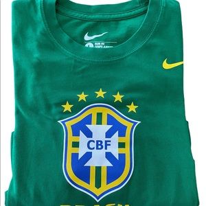 Nike CBF Brasil Slim Fit Green Short Sleeve T Shirt Adult Mens Large